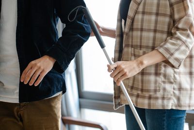 Support worker helping with mobility
